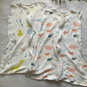 Mosebears Cotton Sleep Sack Bundle 12-18M | 2 Lightweight Unisex Sleep Bags GUC